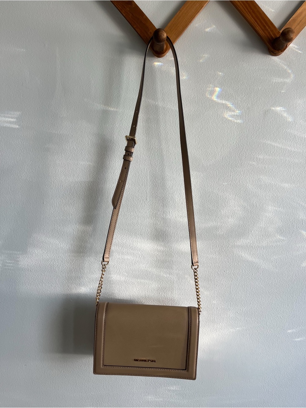 Michael Kors Beige Taupe Crossbody with Chain Strap - Picture 2 of 5